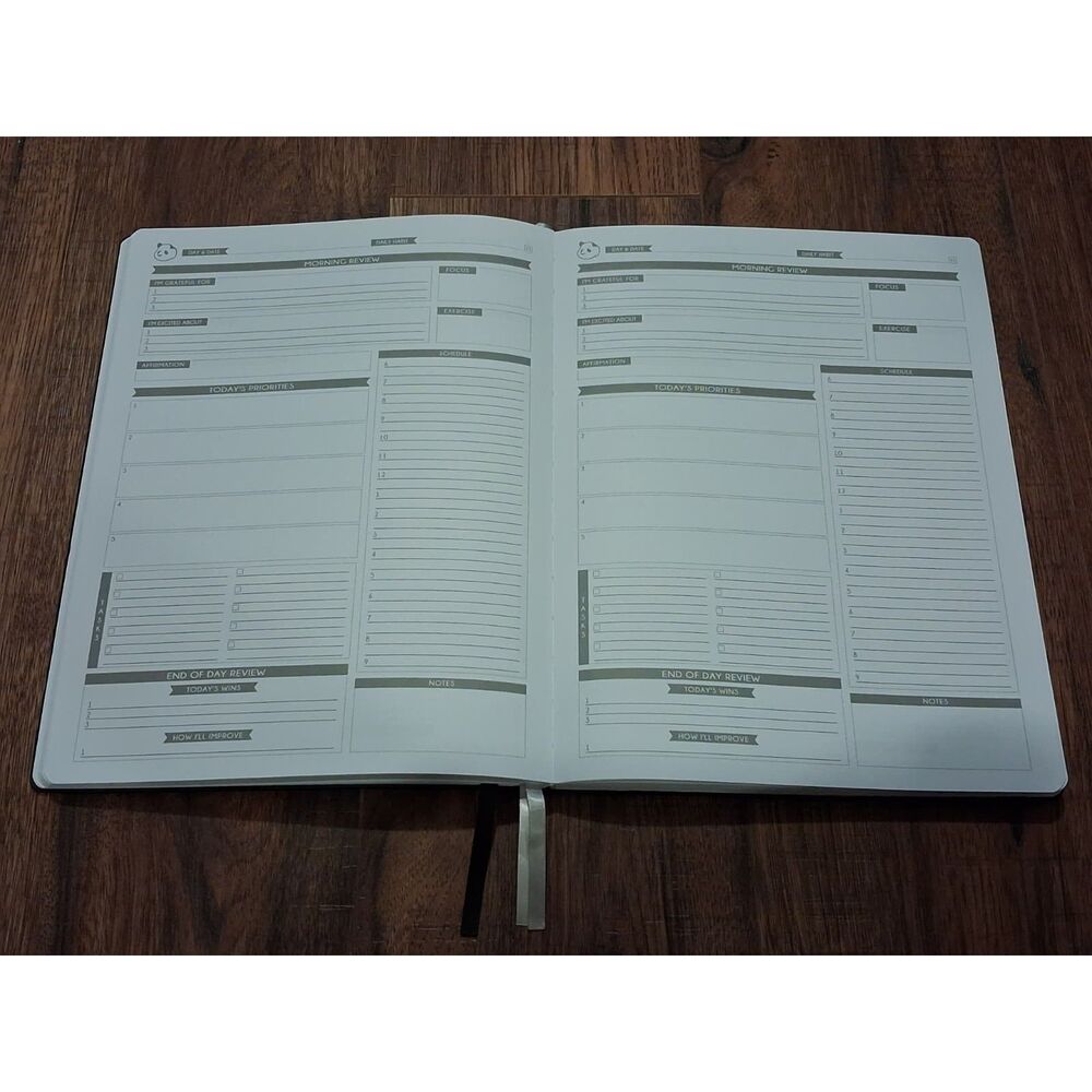12 Month Unused Panda Planner Weekly in Black 8.5 x 11" Large Planner